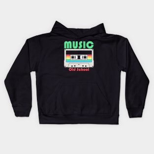 Tribute to Legends of Old School Music - Retro Cassette Tape Design Kids Hoodie